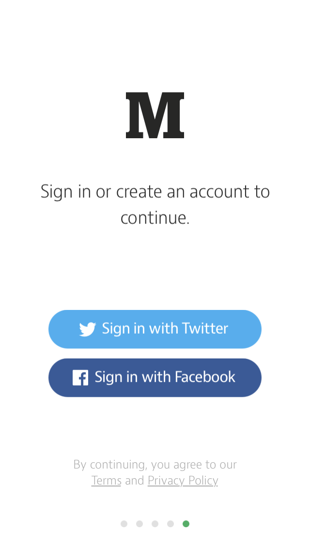 Medium login on iOS
